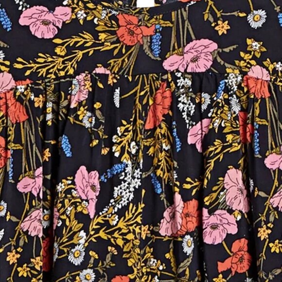 Banana Republic Puff Sleeve Swing Top Floral Print Blouse SP Small Petite - Picture 7 of 7